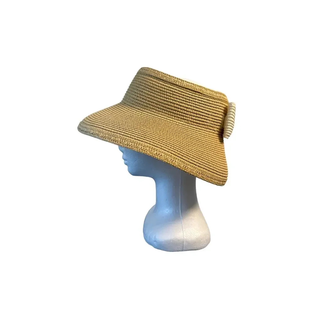 MarleyLilly‎ Open Top Tie Back Adjustable Woven Sun Hat NWT